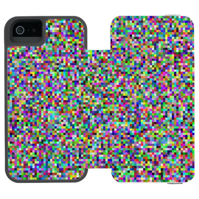 Färgglatt Pixelrutornas Bakgrundsmönster Incipio iPhone Wallet Skal (Folio Öppen)