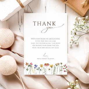 Färgglatt Platt Vertikalt Vildblomma Födelsedagsfi Tack Kort