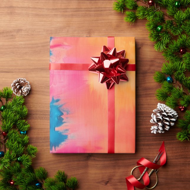 Färgglatt presentpapper med monogram för säsongsbe (Julgåva)