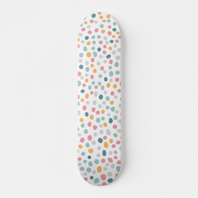 Färgglatt prickmönster med konfetti  mini skateboard bräda 18,5 cm (Framsida)