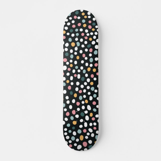 Färgglatt prickmönster med konfetti  mini skateboard bräda 18,5 cm (Framsida)