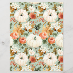 färgglatt pumpa höstmönster scrapbookpapper