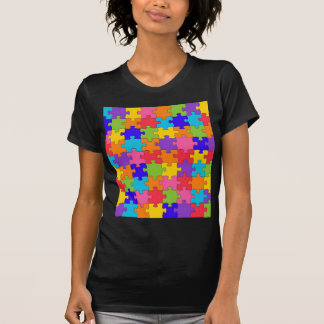 Färgglatt pusselmönster t shirt