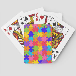 Färgglatt Pusselspel Casinokort