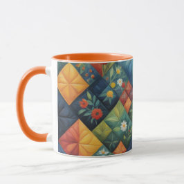 Färgglatt Quiltmönster - Quiltälskare Mugg