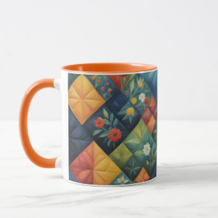 Färgglatt Quiltmönster - Quiltälskare Mugg