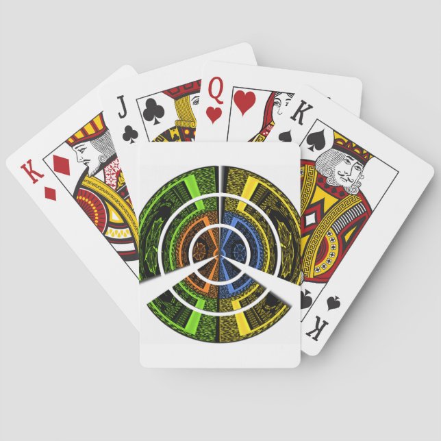 Färgglatt radialt konsttryck casinokort (Baksidan)