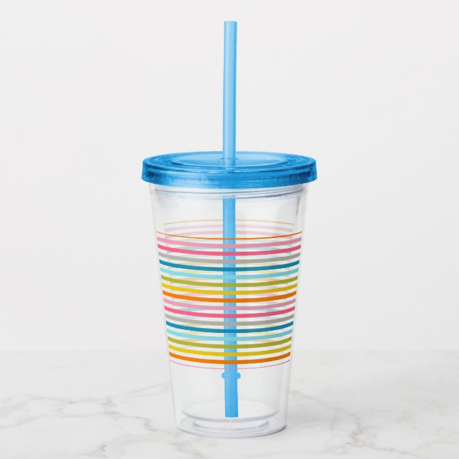 Färgglatt randigt mönster take away mugg (Framsida)