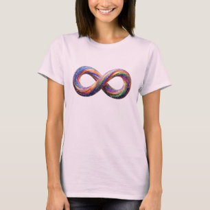 Färgglatt regnbågs-infinity-symbol t-shirt