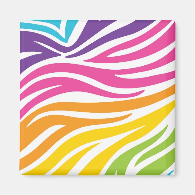 Färgglatt Regnbågs Zebrastreck Mönsterpresenter Magnet (Framsidan)