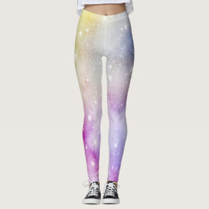 Färgglatt regnbågsgalaxmönster leggings
