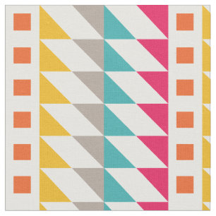 Färgglatt Retro Aztec Sicksackiga Fyrkantiga Mönst Tyg