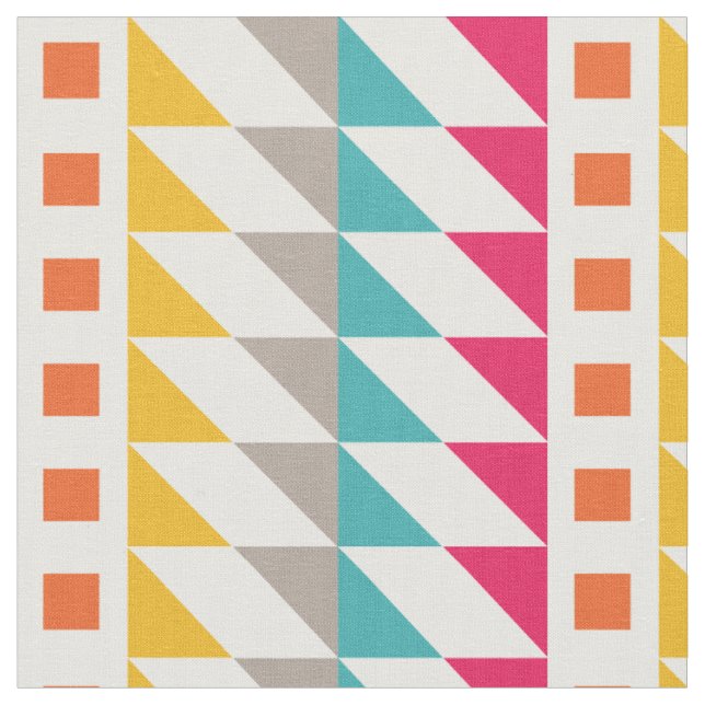 Färgglatt Retro Aztec-sicksackigt Fyrkantigt Mönst Tyg (Närbild)