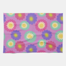 Färgglatt Retro Blommigt Kökshandduk
