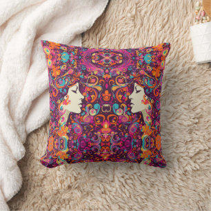 Färgglatt Retro Hippie Boho stil Kuddcover Kudde