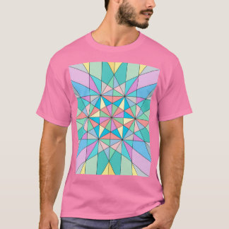 Färgglatt retro Pastell Mosaik Triangel Stjärnmöns T Shirt