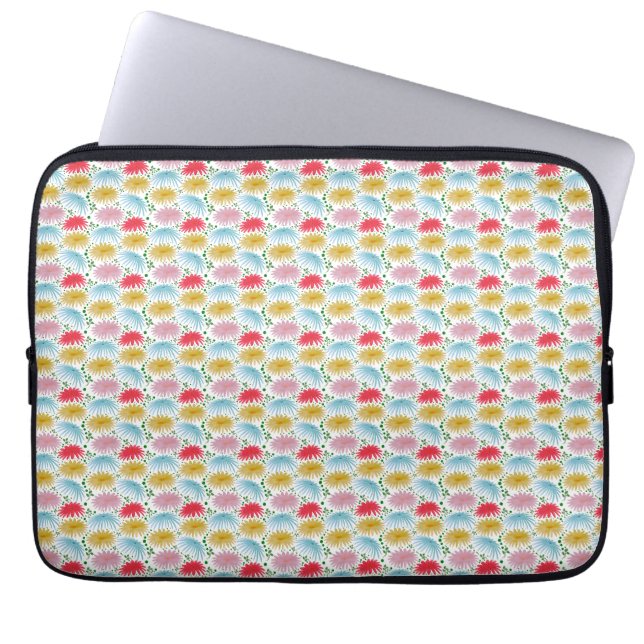 Färgglatt Retro Tusenskönor Blommönster Whimsical  Laptop Fodral (Framsidan)