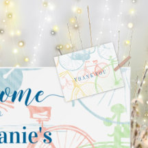 Färgglatt Retro Vintage Cykelmönster Tack