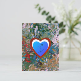 Färgglatt romantiskt hjärta  julkort