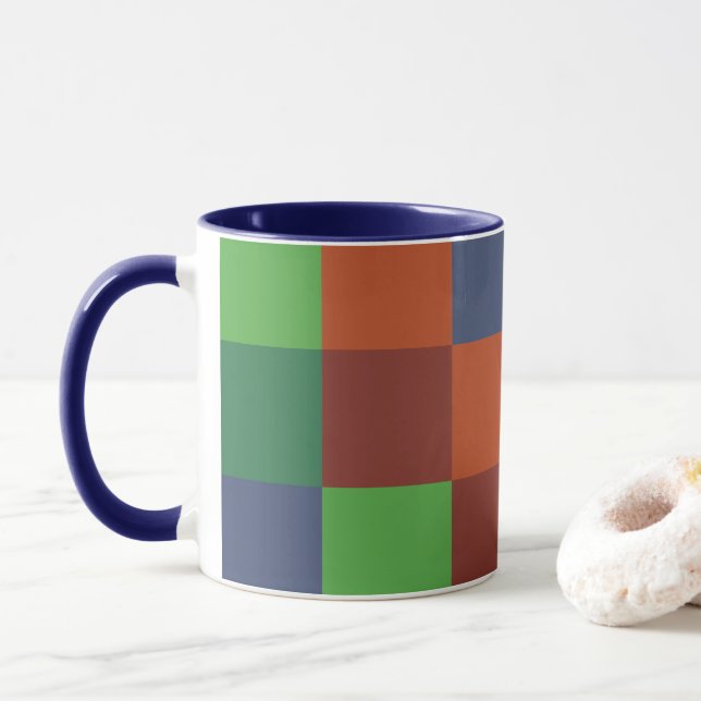 Färgglatt schackbräde mugg (Med munk)