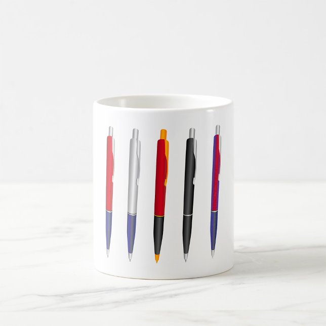 Färgglatt Set med Kulspetspennor Kaffemugg (Skapare uppladdad)