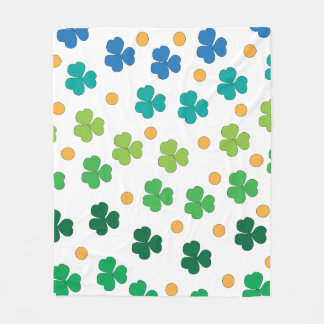 Färgglatt Shamrock-klöverblad Sömlöst Mönster F Fleecefilt
