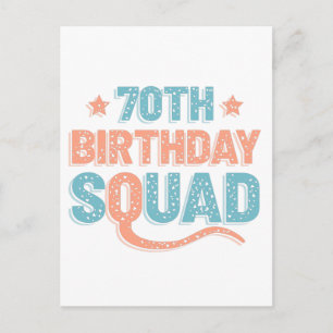 Färgglatt slitna 70-årsfirande grupp vykort