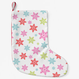Färgglatt snöflingemönster – Festiv vinterdesign Liten Julstrumpa