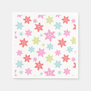 Färgglatt snöflingemönster – Festiv vinterdesign Pappersservett