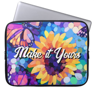 Färgglatt solrosfjäril-mosaik för laptopsleeve laptop fodral