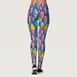 Färgglatt sommar-glasskoner-sötmönster leggings