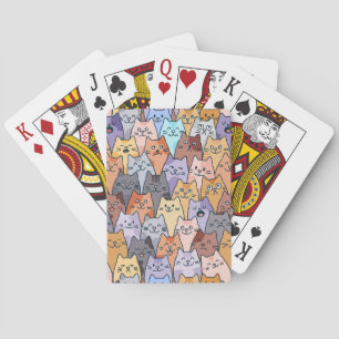 Färgglatt sött kattmönster med fantasifulla kattan casinokort