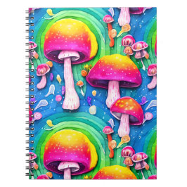 Färgglatt sött svampmönster utan sömmar anteckningsbok