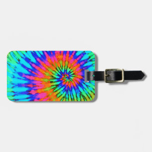 Färgglatt Spiral Tie Dye Bagageetikett Bagagebricka