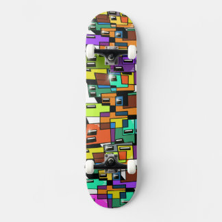 Färgglatt stadslandskap Skateboarddäck Mini Skateboard Bräda 18,5 Cm