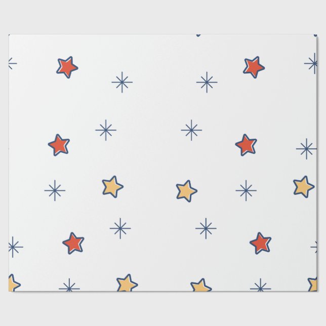 Färgglatt stjärninpacklingspapper presentpapper (Seam)