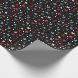 Färgglatt stjärnmönster presentpapper