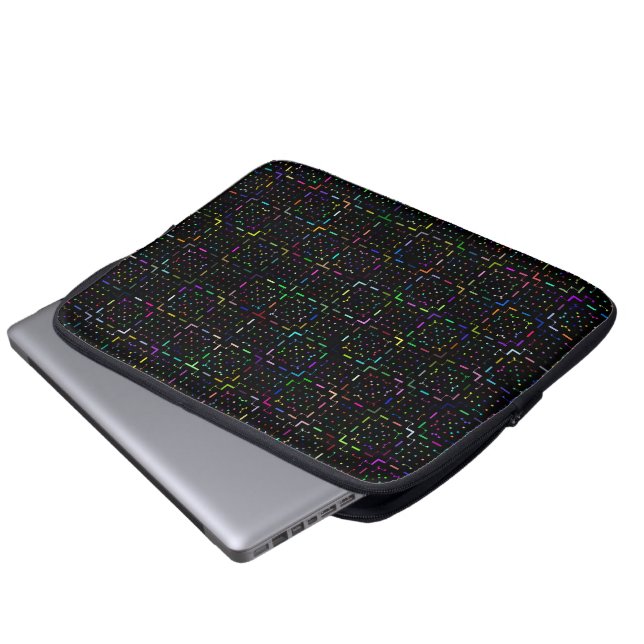 Färgglatt teknik-kodande elektronik-mönster  laptop fodral (Framre botten)