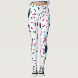 Färgglatt Terrazzo Elegant Sommar Leggings