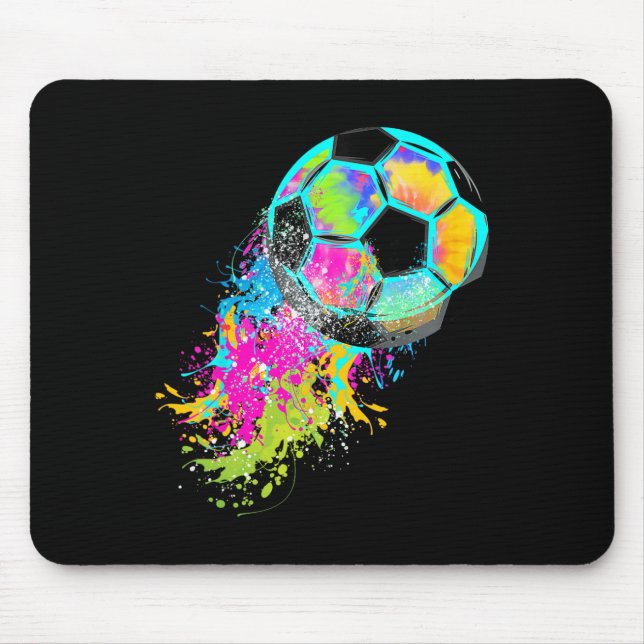 Färgglatt Tie Dye Fotboll Ll  Musmatta (Framsidan)