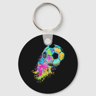Färgglatt Tie Dye Fotboll Ll  Nyckelring
