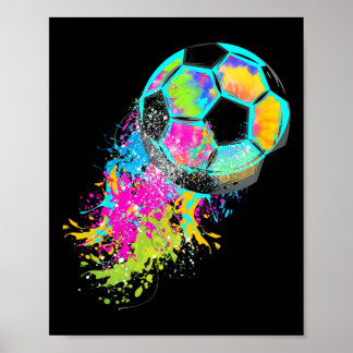 Färgglatt Tie Dye Fotboll Ll  Poster
