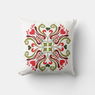 Färgglatt traditionellt ungerskt blomster motiv kudde