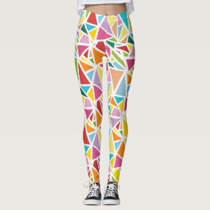 Färgglatt triangelmönster leggings