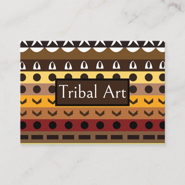 Färgglatt Tribal Deco Art Mönster Visitkort (Framsida)