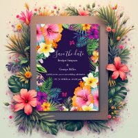 Färgglatt tropiskt hawaiianskt blomsterspara datum