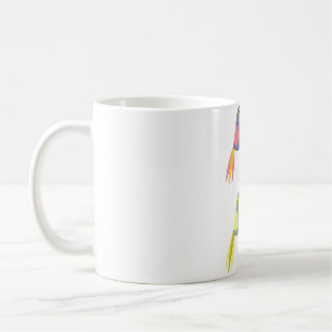 Färgglatt tropiskt papegojmönster kaffemugg