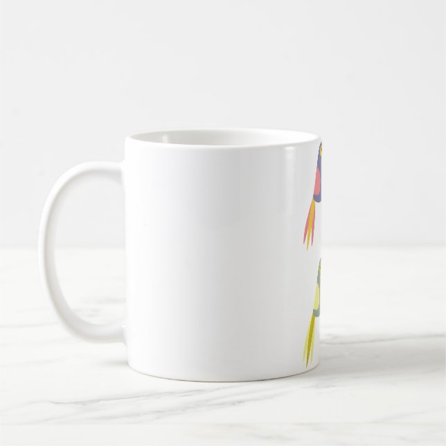 Färgglatt tropiskt papegojmönster kaffemugg (Vänster)