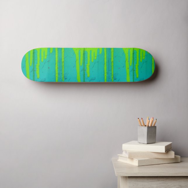 Färgglatt turkos skateboard (Väggkonst (Horz))