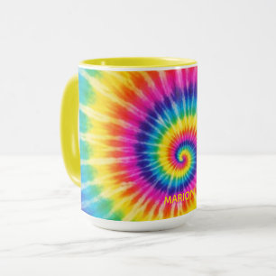 Färgglatt Tye-Dye Anpassat Namn Present Mugg